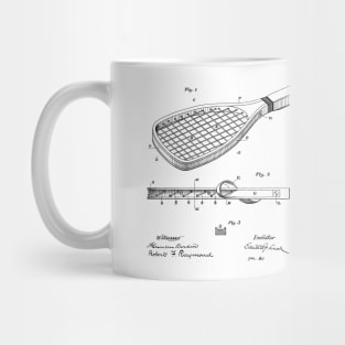 Construction of Tennis Rackets Vintage Patent Drawing Mug